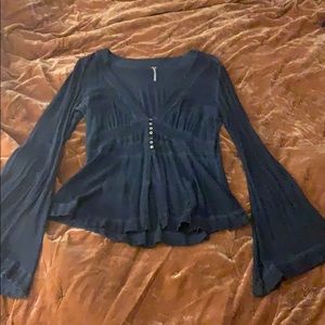 Free People bell sleeve top